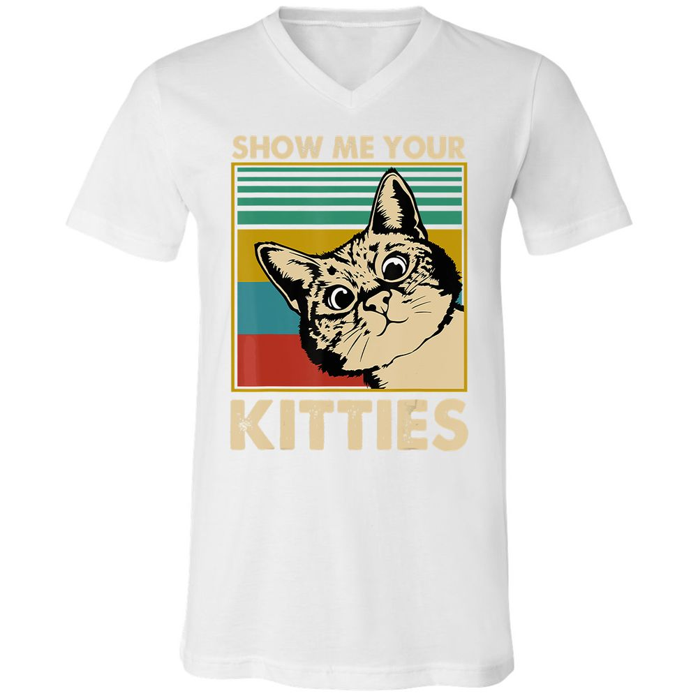 Unisex V-Neck T-Shirt - U6K3JDLX - White - 5