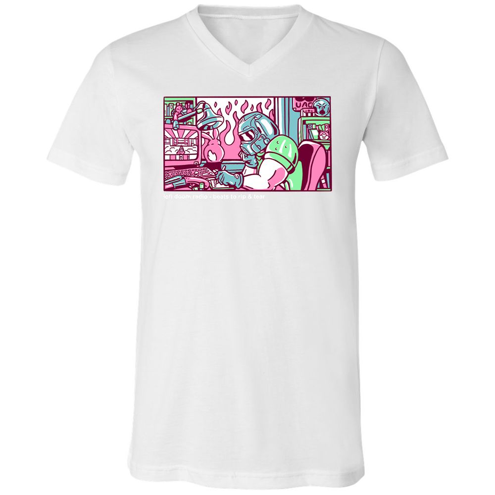 Unisex V-Neck T-Shirt - TUNX2Q7A - White - 5
