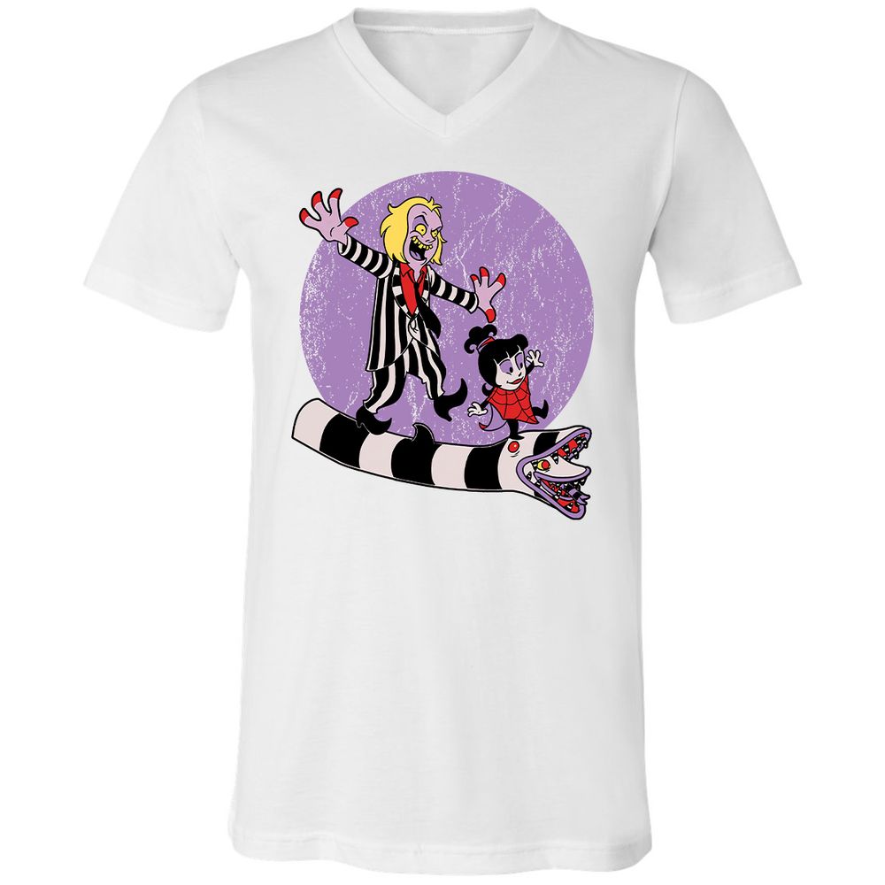 Unisex V-Neck T-Shirt - SKB9WUQH - White - 5