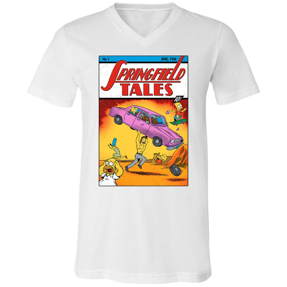 Unisex V-Neck T-Shirt - 7KMPH4NT - White - 5
