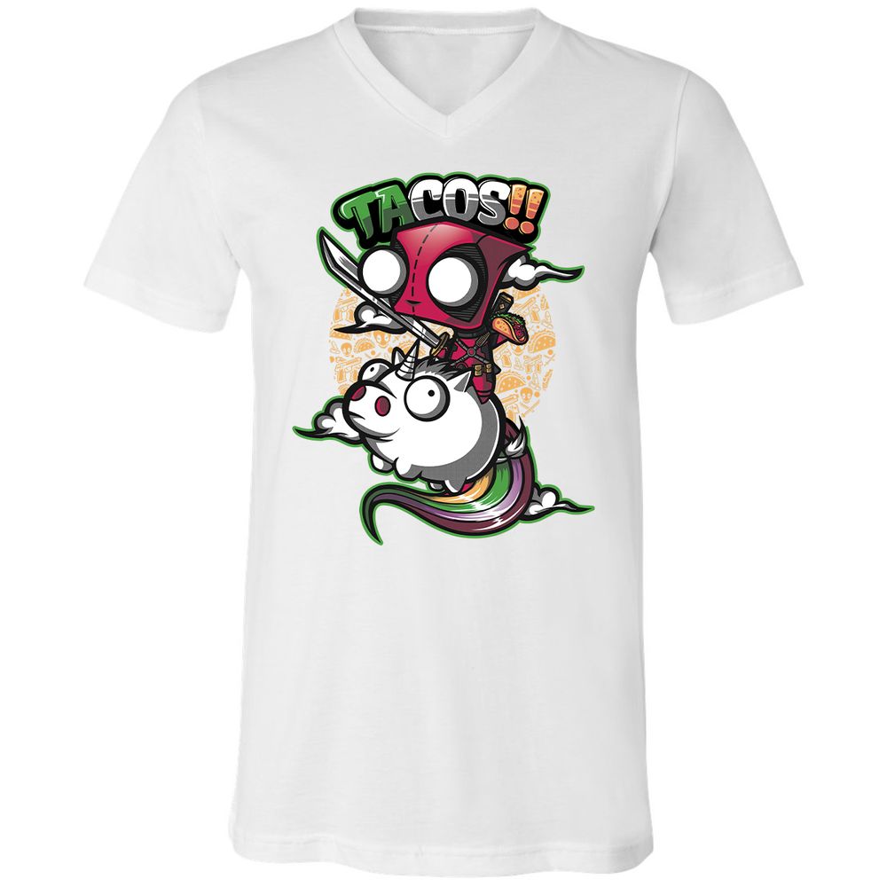 Unisex V-Neck T-Shirt - HBZCTNRH - White - 5