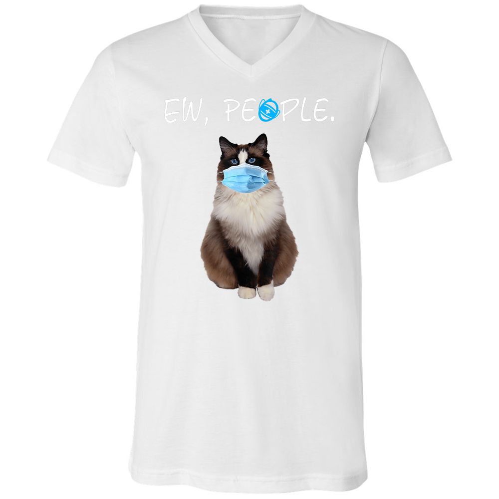 Unisex V-Neck T-Shirt - R6KT45V3 - White - 5