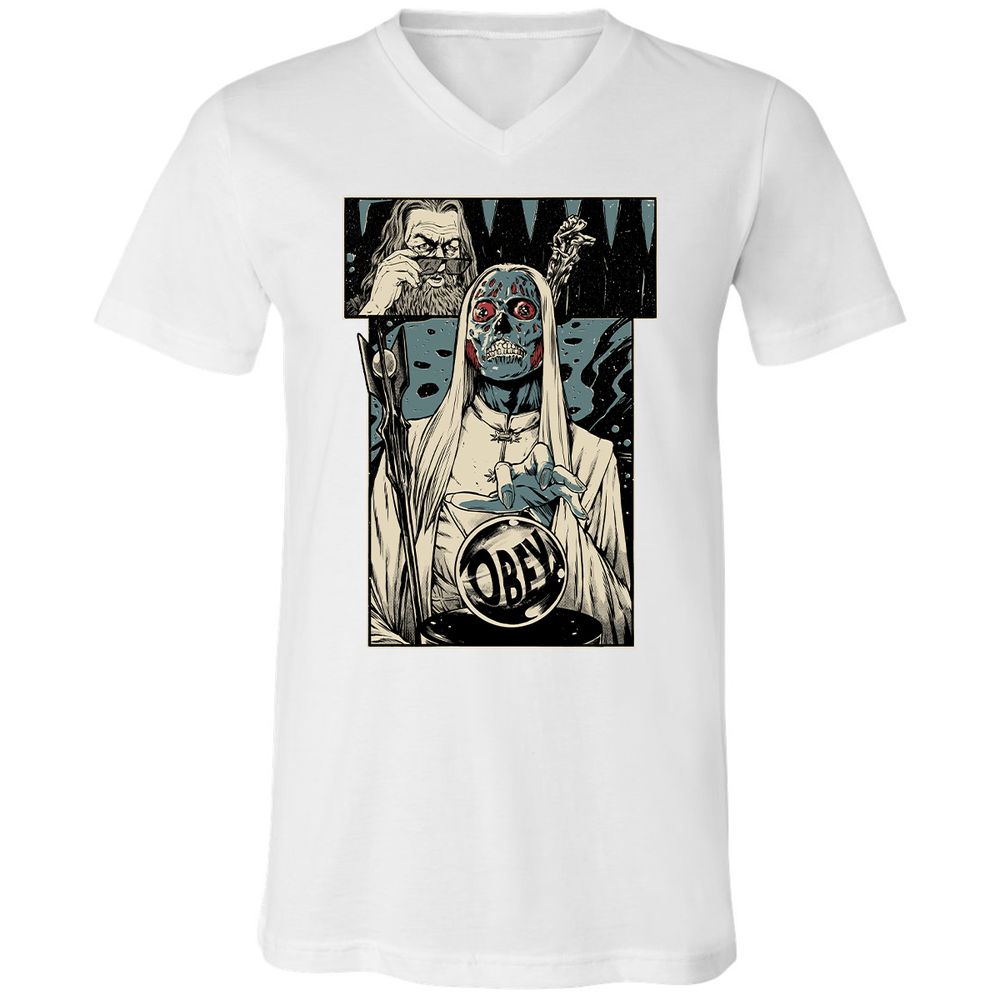 Unisex V-Neck T-Shirt - 51F7Z5GG - White - 5