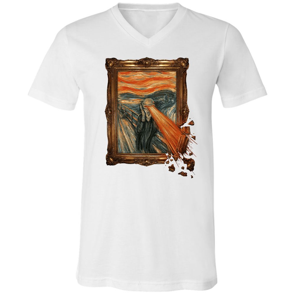 Unisex V-Neck T-Shirt - T6C52GF8 - White - 5