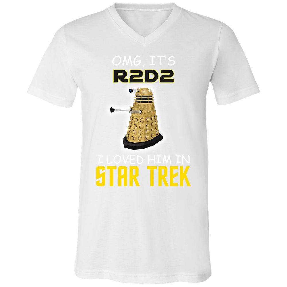 Unisex V-Neck T-Shirt - KNWNACST - White - 5