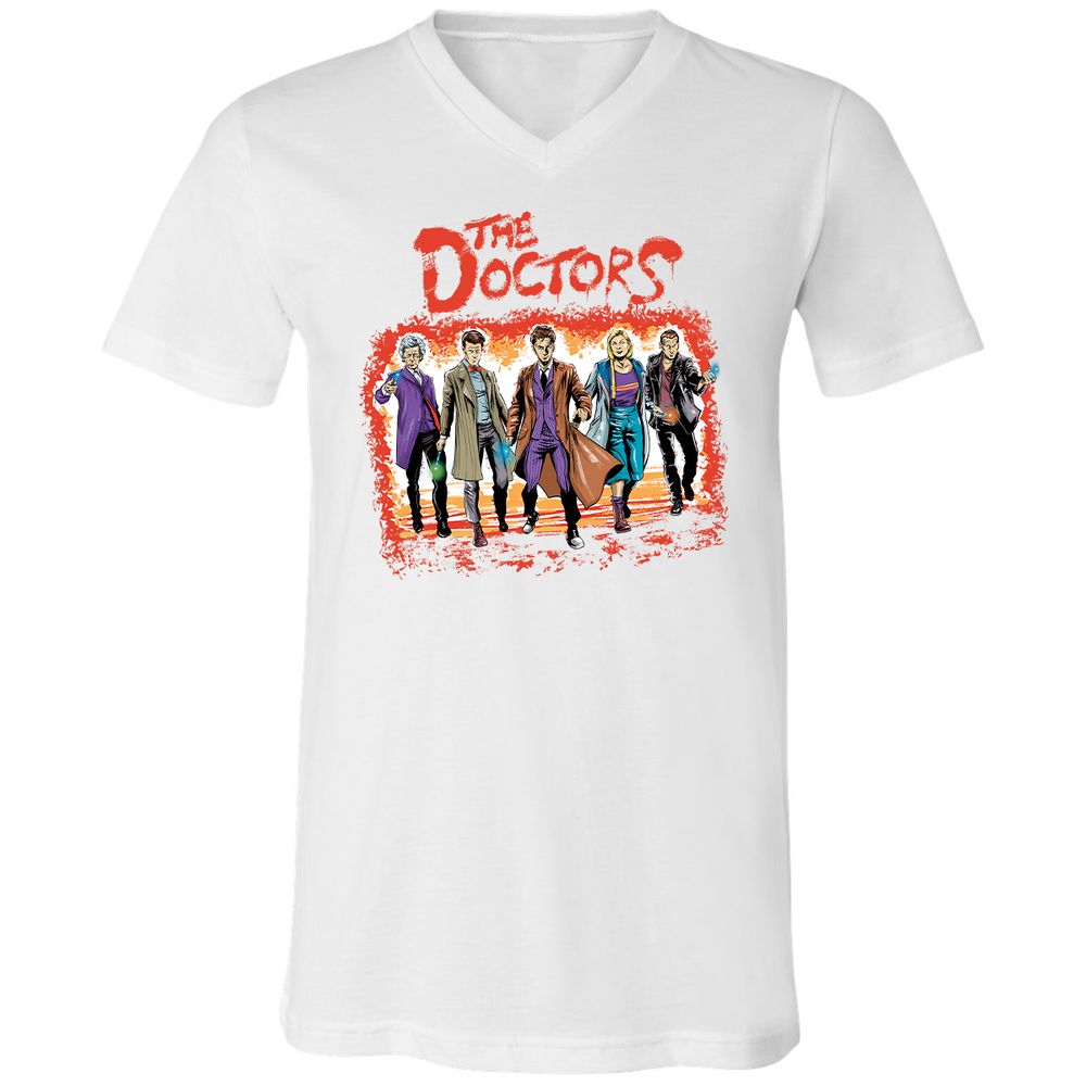 Unisex V-Neck T-Shirt - GRRQ6M1N - White - 5