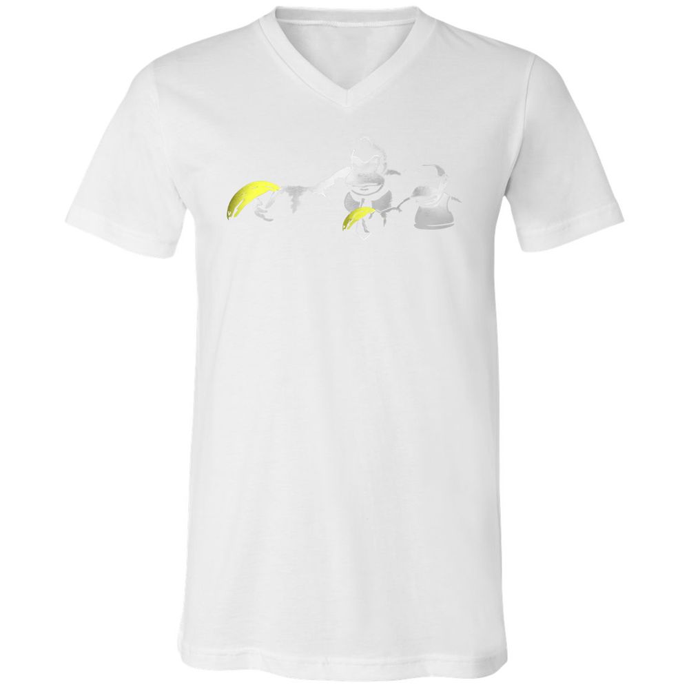 Unisex V-Neck T-Shirt - 34S5D4XQ - White - 5