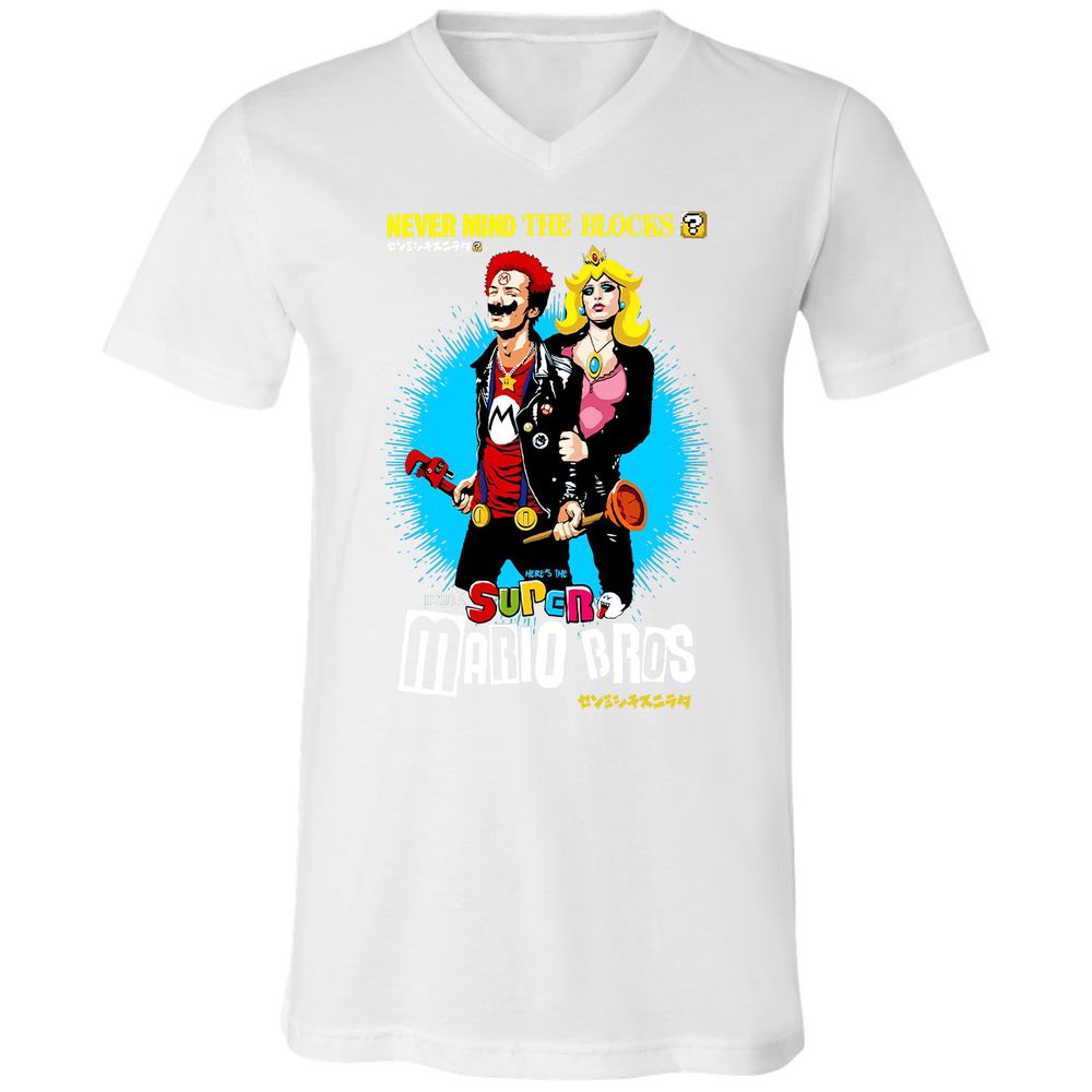 Unisex V-Neck T-Shirt - M14NDN74 - White - 5