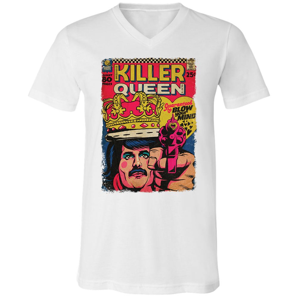 Unisex V-Neck T-Shirt - 919DA3VK - White - 5