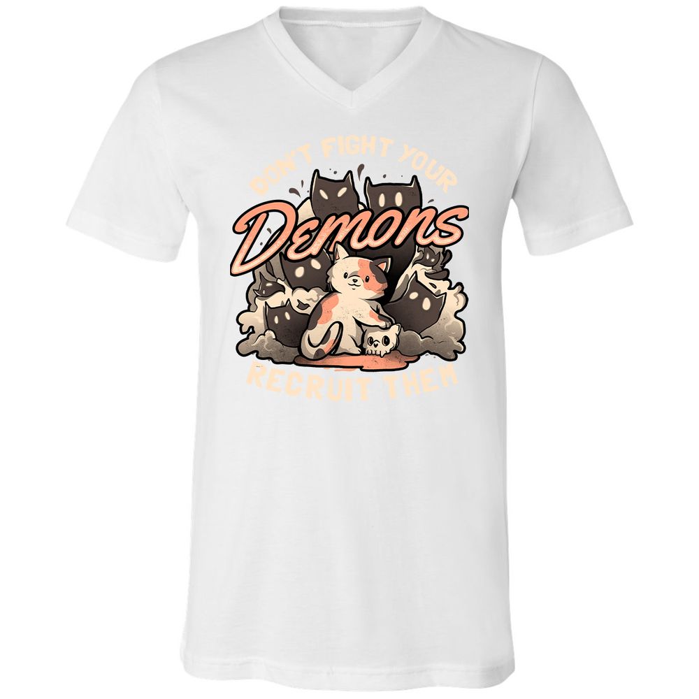 Unisex V-Neck T-Shirt - ZFXYENYW - White - 5