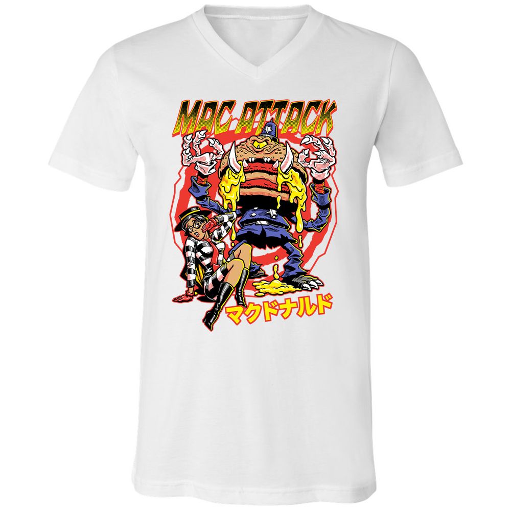 Unisex V-Neck T-Shirt - 22J7U54W - White - 5
