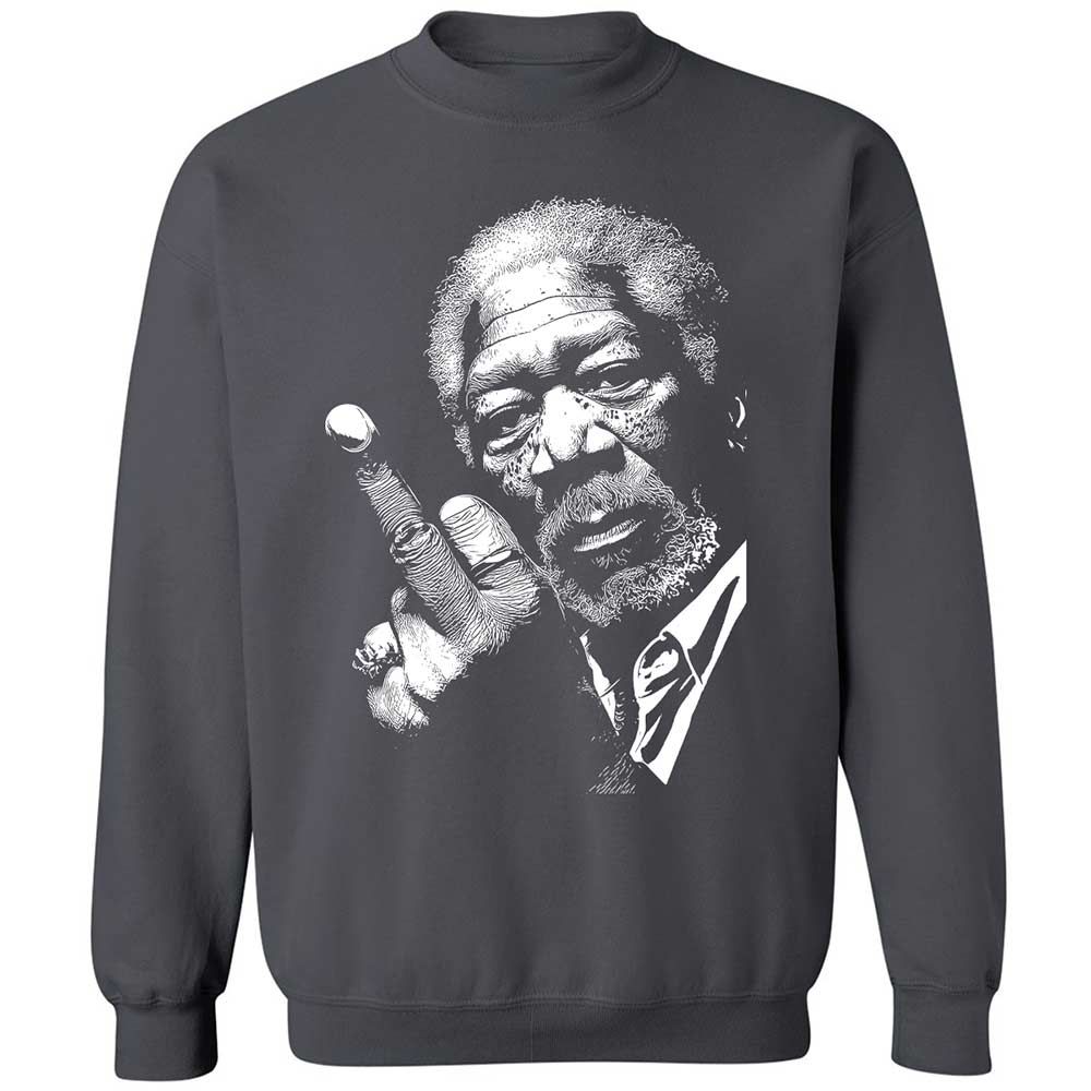 Morgan Freeman middle finger - Charcoal - 6