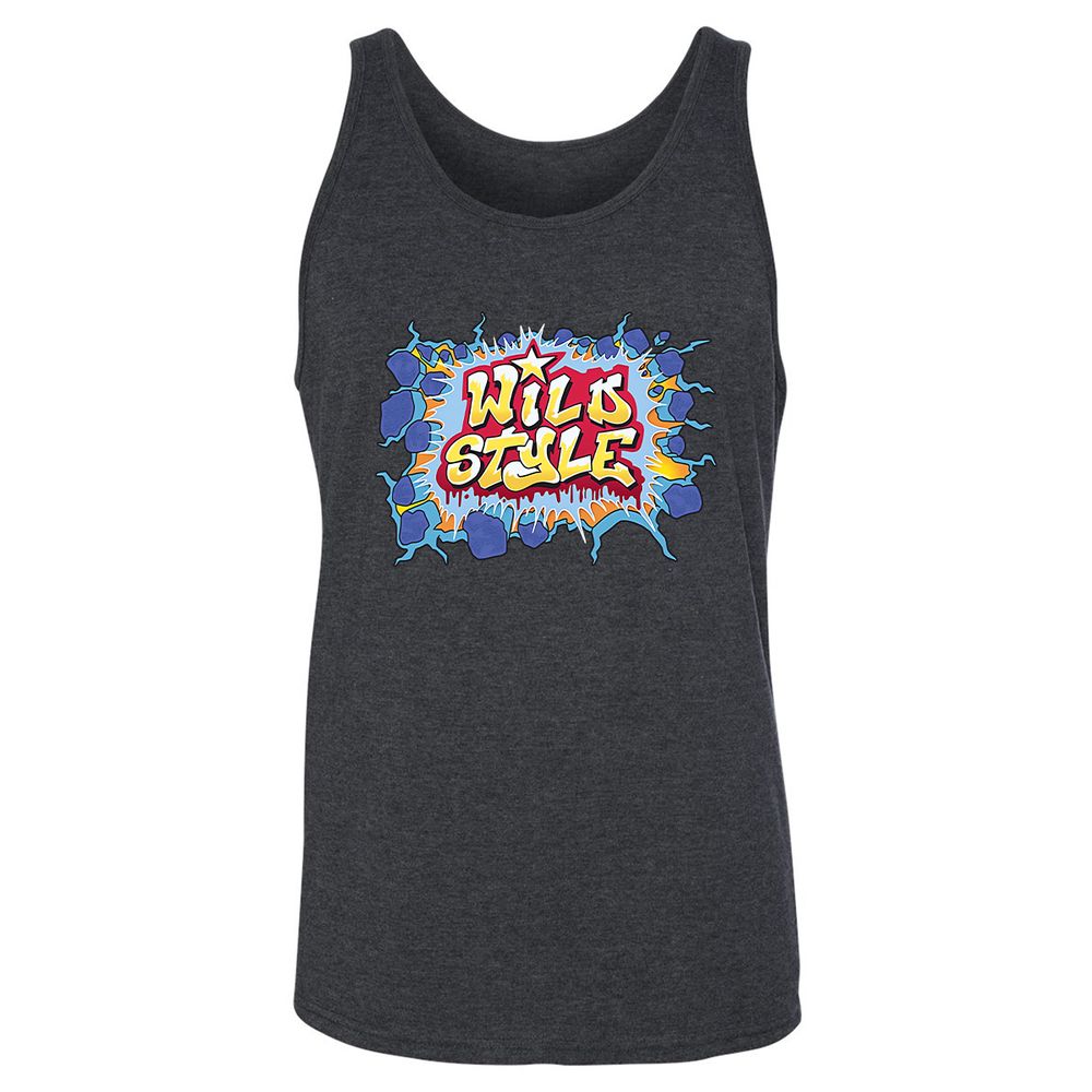 Unisex Jersey Tank - Black - Dark Grey Heather - 6