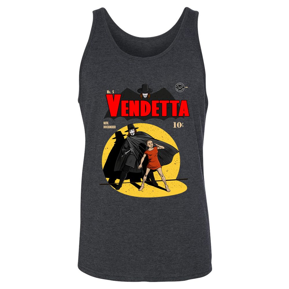 Unisex Jersey Tank - NAVY3HED - Dark Grey Heather - 6
