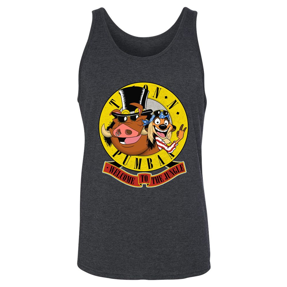 Unisex Jersey Tank - Black - Dark Grey Heather - 6