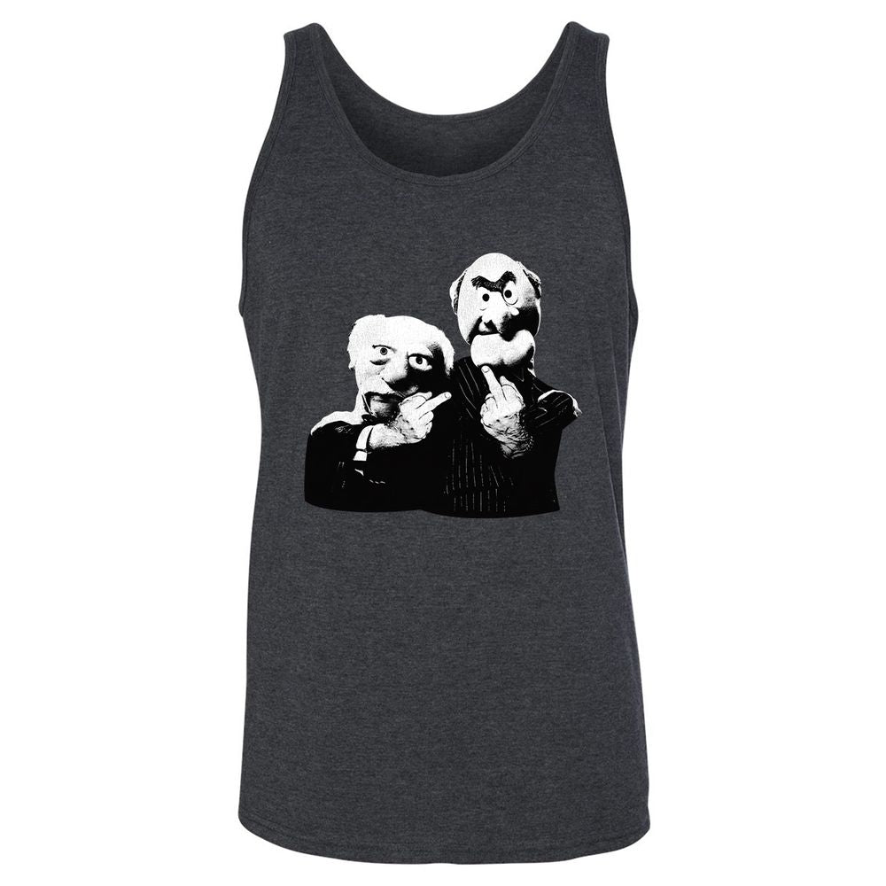 Statler and Waldorf Middle Finger - Dark Grey Heather - 6