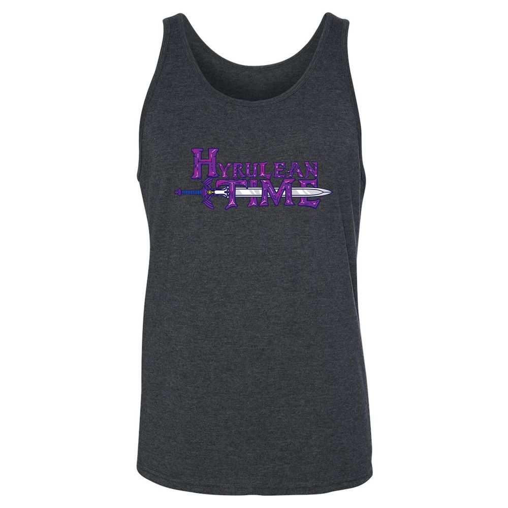 Unisex Jersey Tank - White - Dark Grey Heather - 6