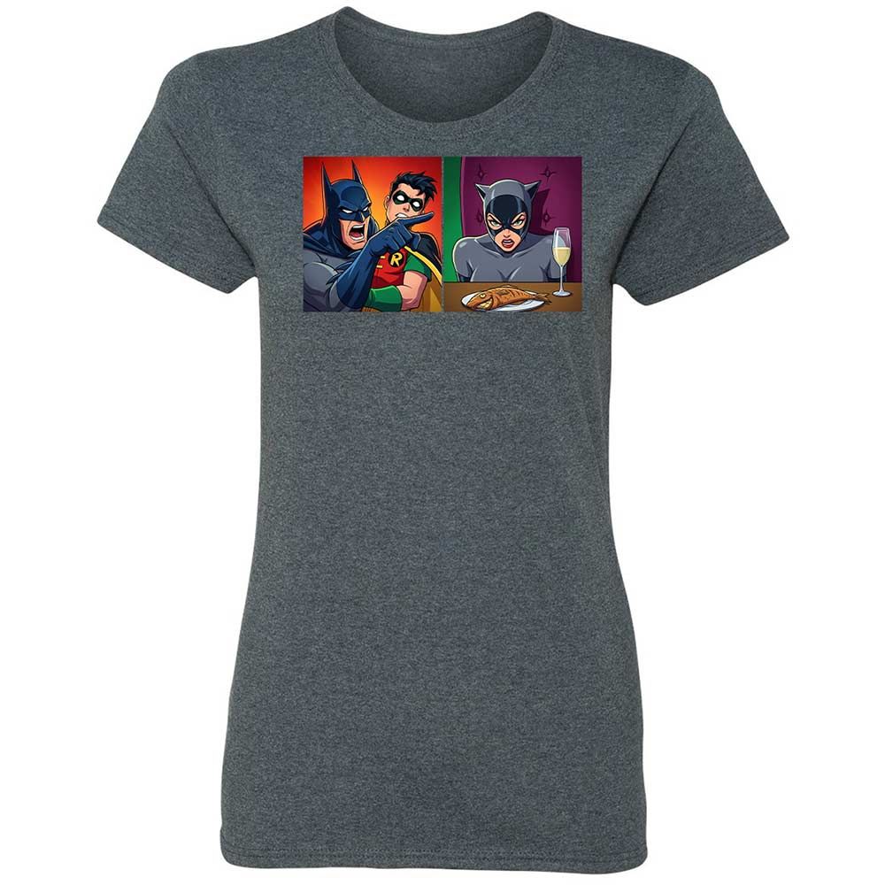 Bat Yelling at Catwoman - Dark Heather - 6