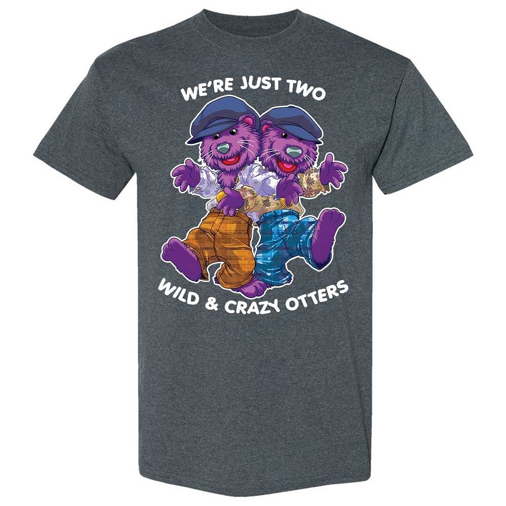 Two wild & crazy otters - Dark Heather - 6