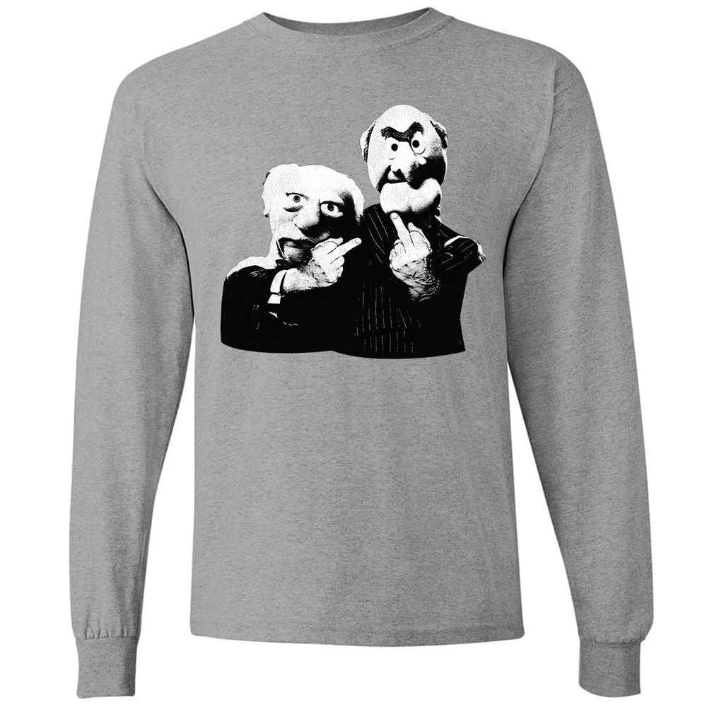 Statler and Waldorf Middle Finger - Graphite Heather - 6