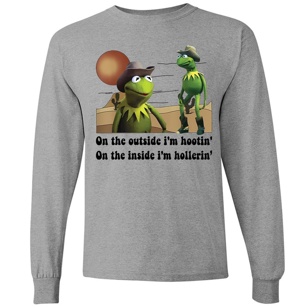 On the outside I'm hootin on the inside I'm hollerin - Graphite Heather - 6