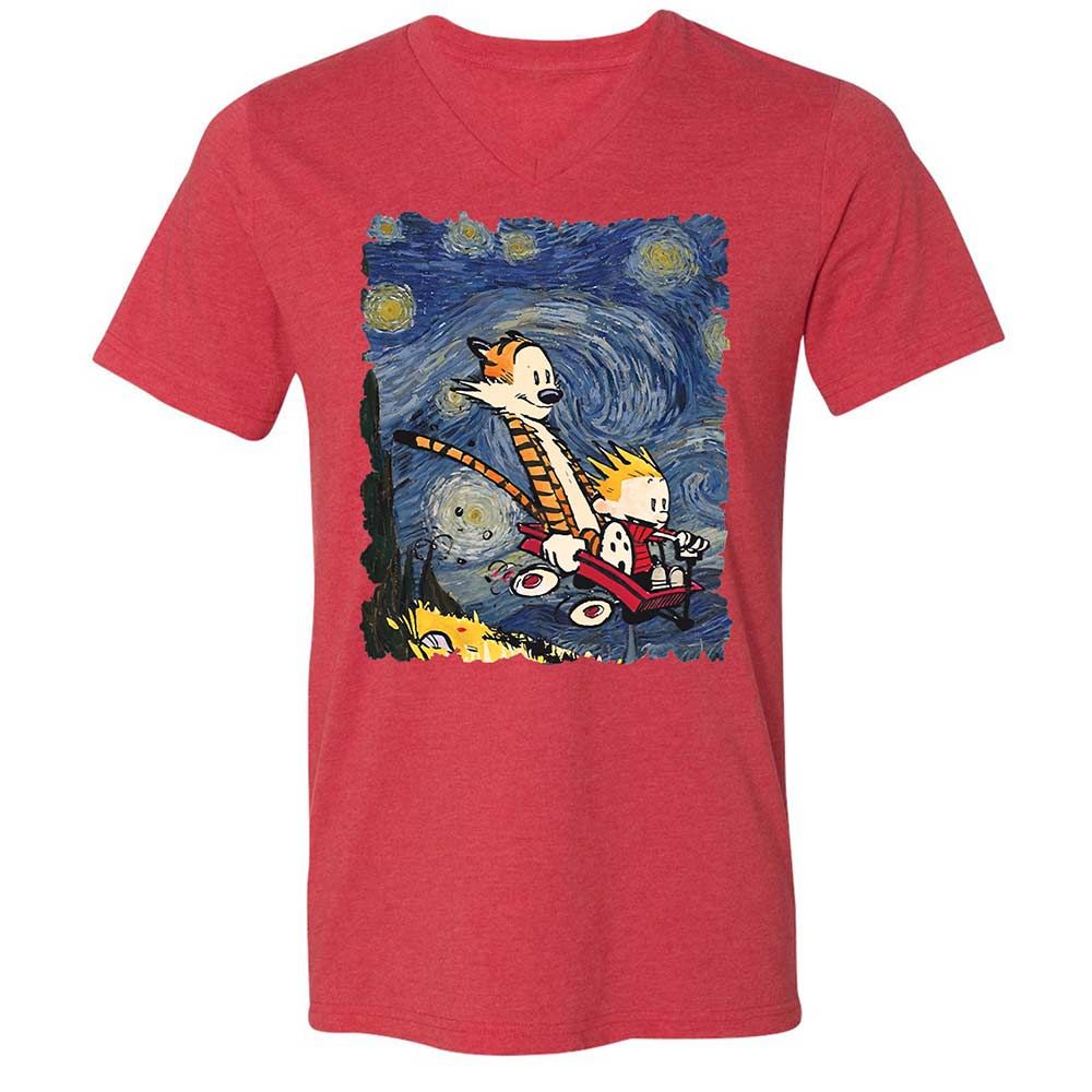 Unisex V-Neck T-Shirt - PDYASERS - Heather Red - 6