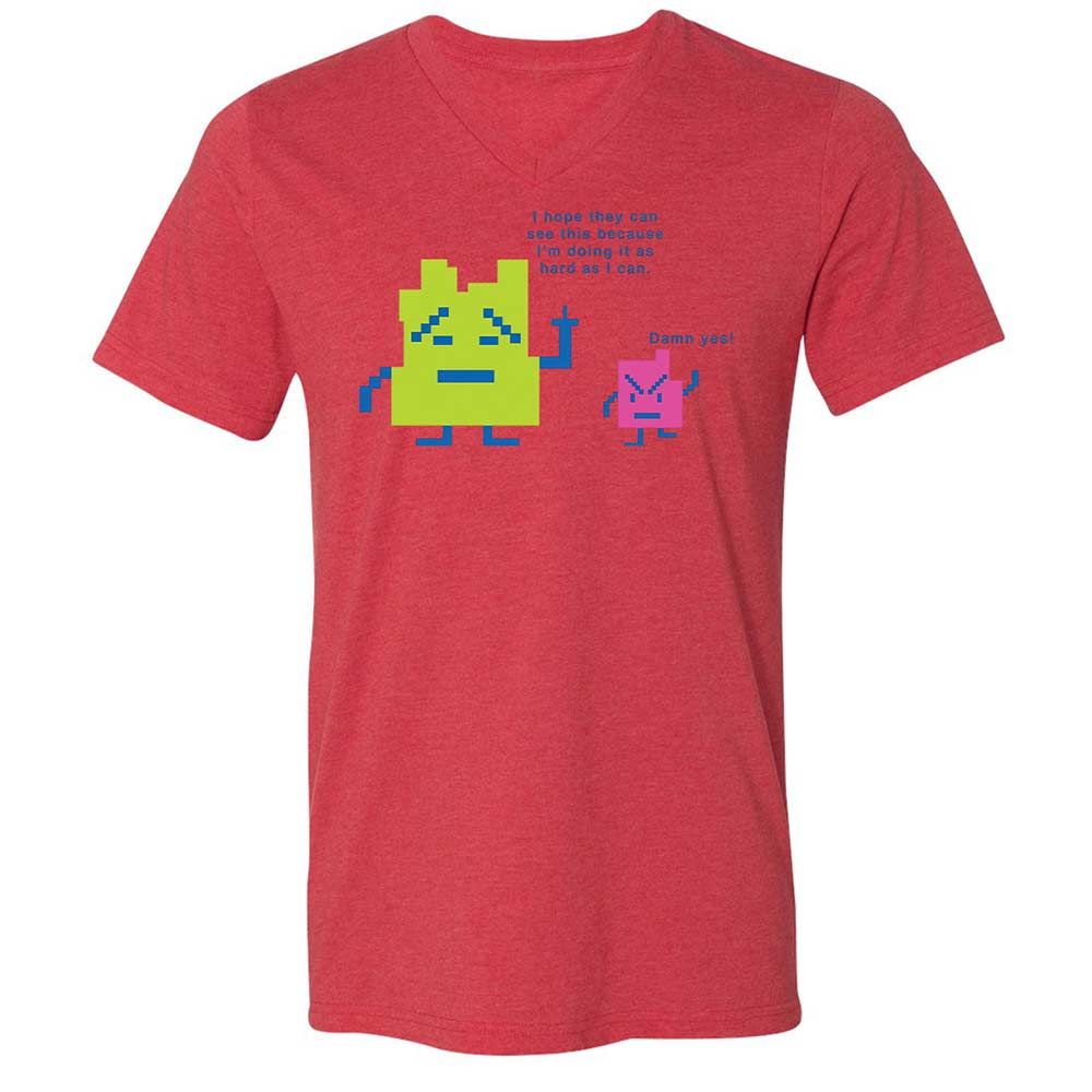Unisex V-Neck T-Shirt - FJ7DM54A - Heather Red - 6