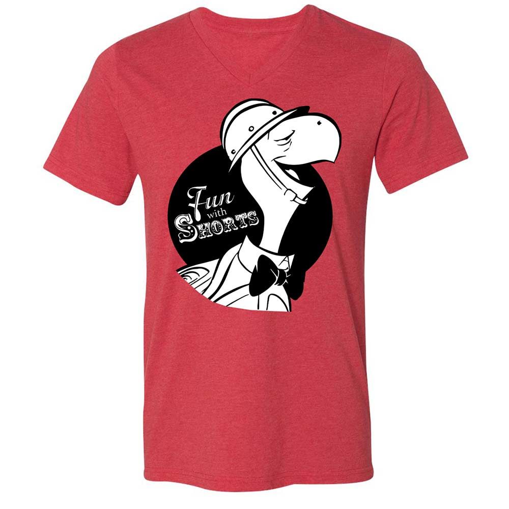 Unisex V-Neck T-Shirt - D68B4ZT9 - Heather Red - 6