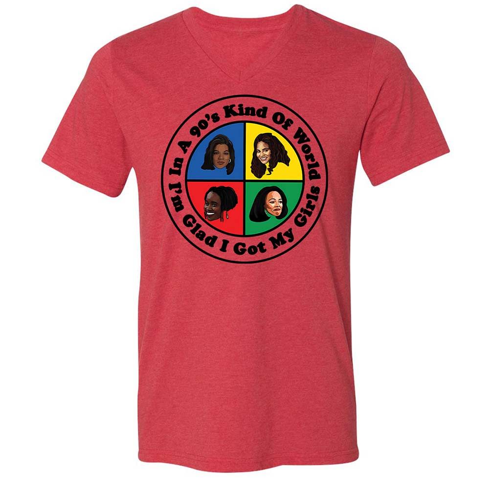 Unisex V-Neck T-Shirt - S46J1YTM - Heather Red - 6