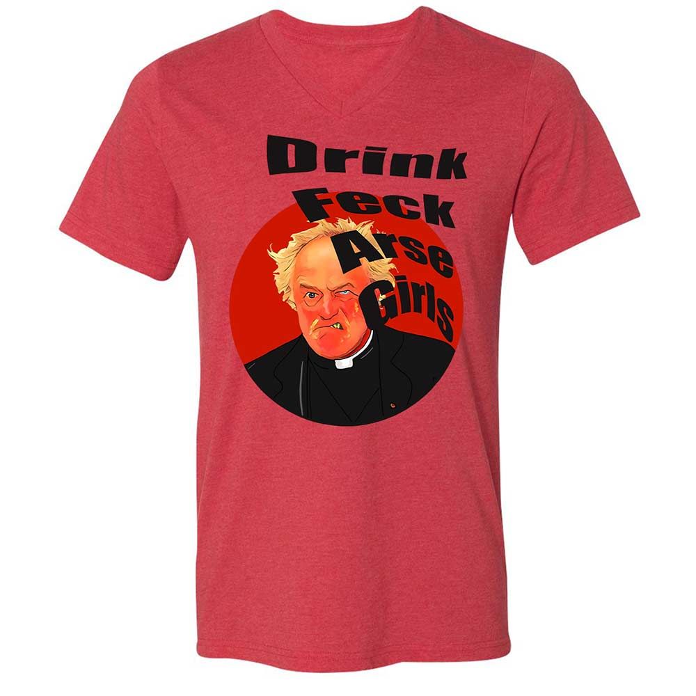 Unisex V-Neck T-Shirt - HTFWXHSP - Heather Red - 6