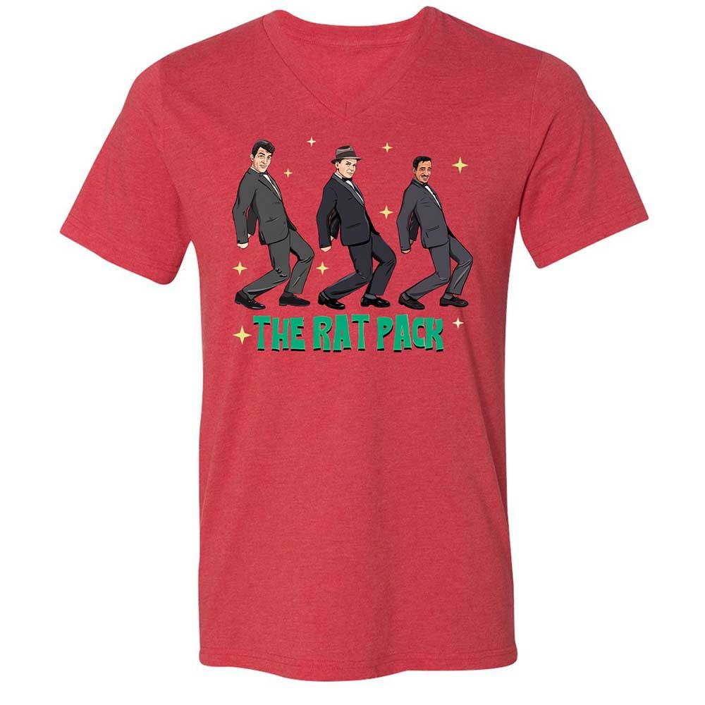 Unisex V-Neck T-Shirt - D1TZUHTJ - Heather Red - 6