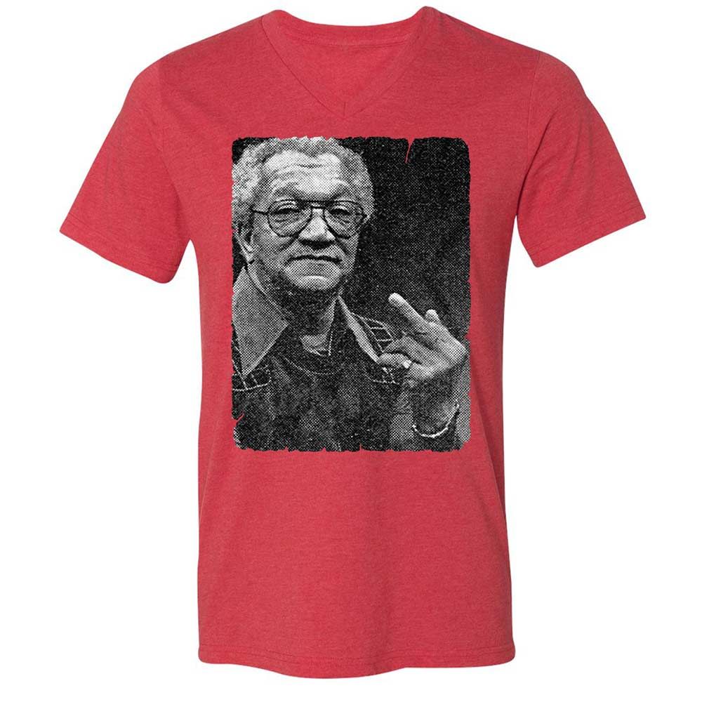 Unisex V-Neck T-Shirt - QSYYE7NS - Heather Red - 6