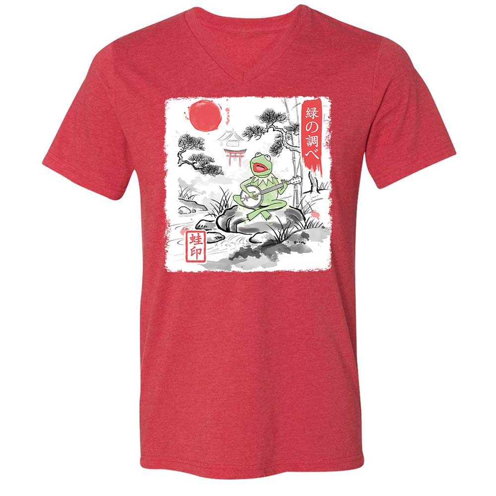 Unisex V-Neck T-Shirt - 3ML226GT - Heather Red - 6
