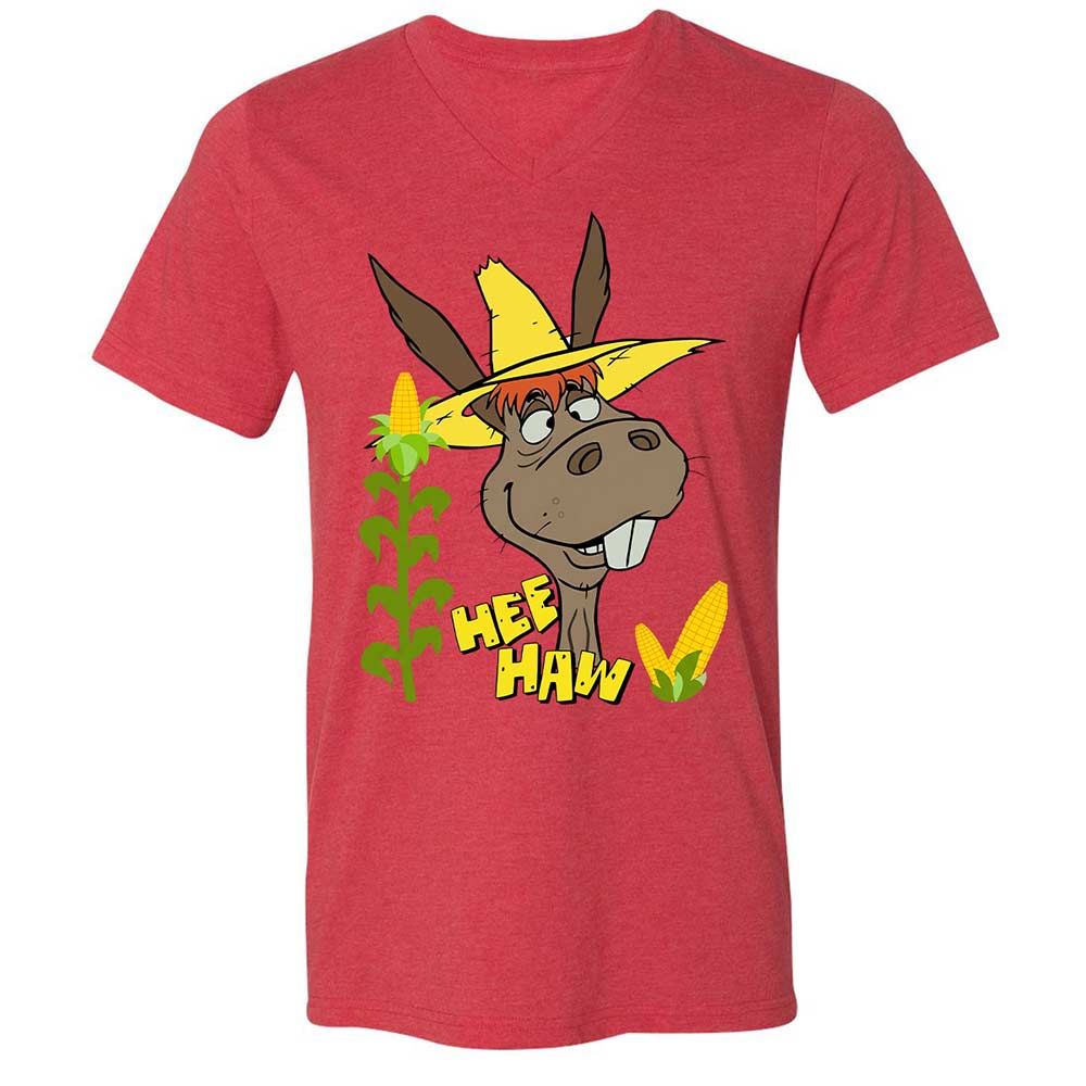 Unisex V-Neck T-Shirt - XDKT7B58 - Heather Red - 6