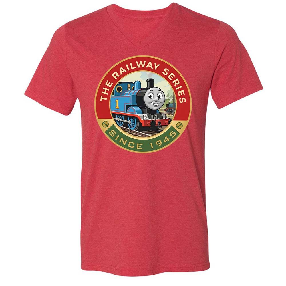 Unisex V-Neck T-Shirt - XJKM4V6F - Heather Red - 6