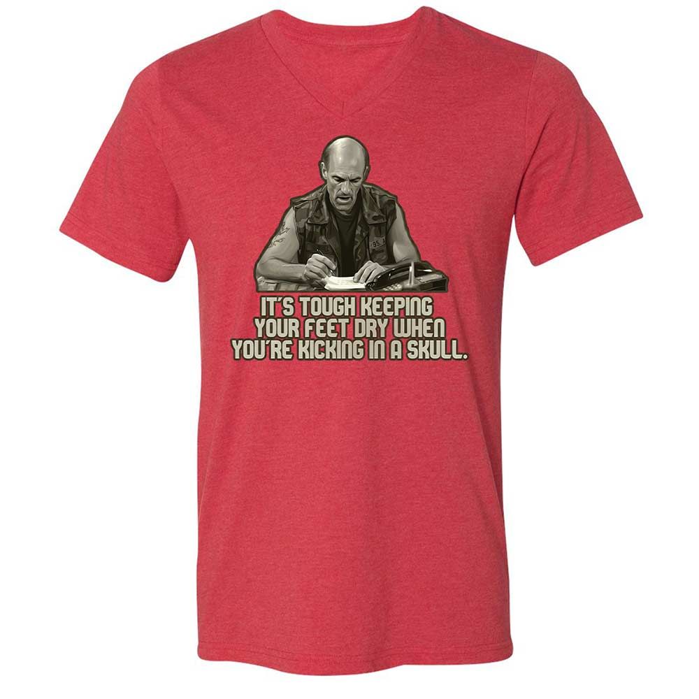 Unisex V-Neck T-Shirt - 5HPLX7QQ - Heather Red - 6