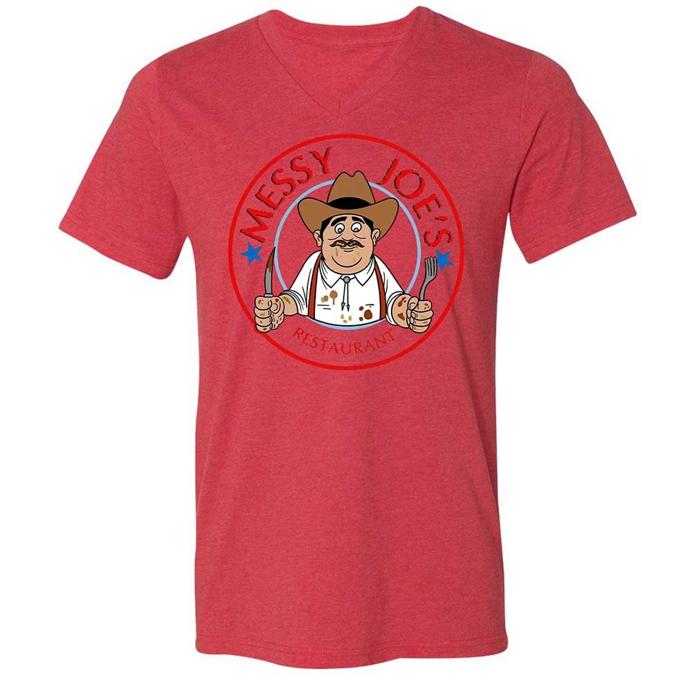 Unisex V-Neck T-Shirt - 5GE4NY99 - Heather Red - 6