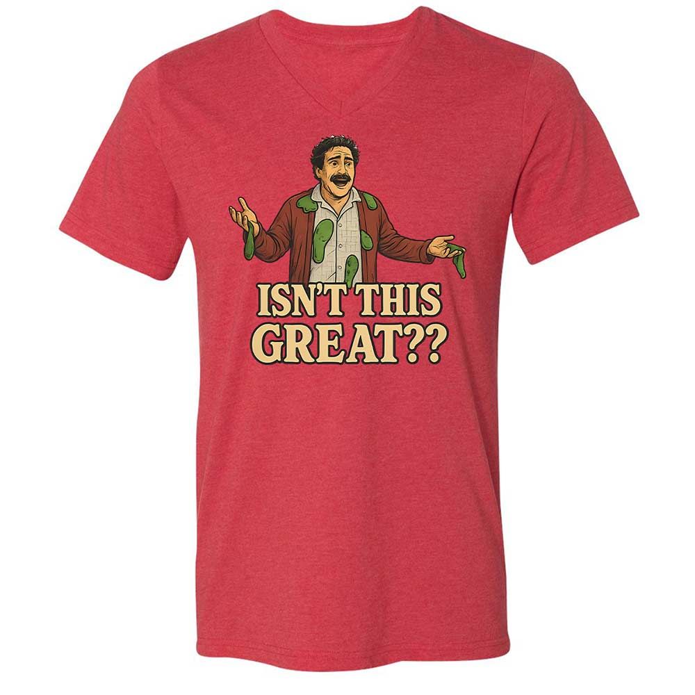 Unisex V-Neck T-Shirt - 4G936J9T - Heather Red - 6