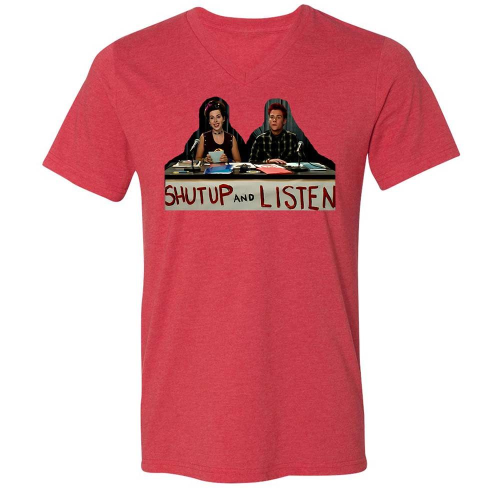 Unisex V-Neck T-Shirt - E4R5B8YE - Heather Red - 6