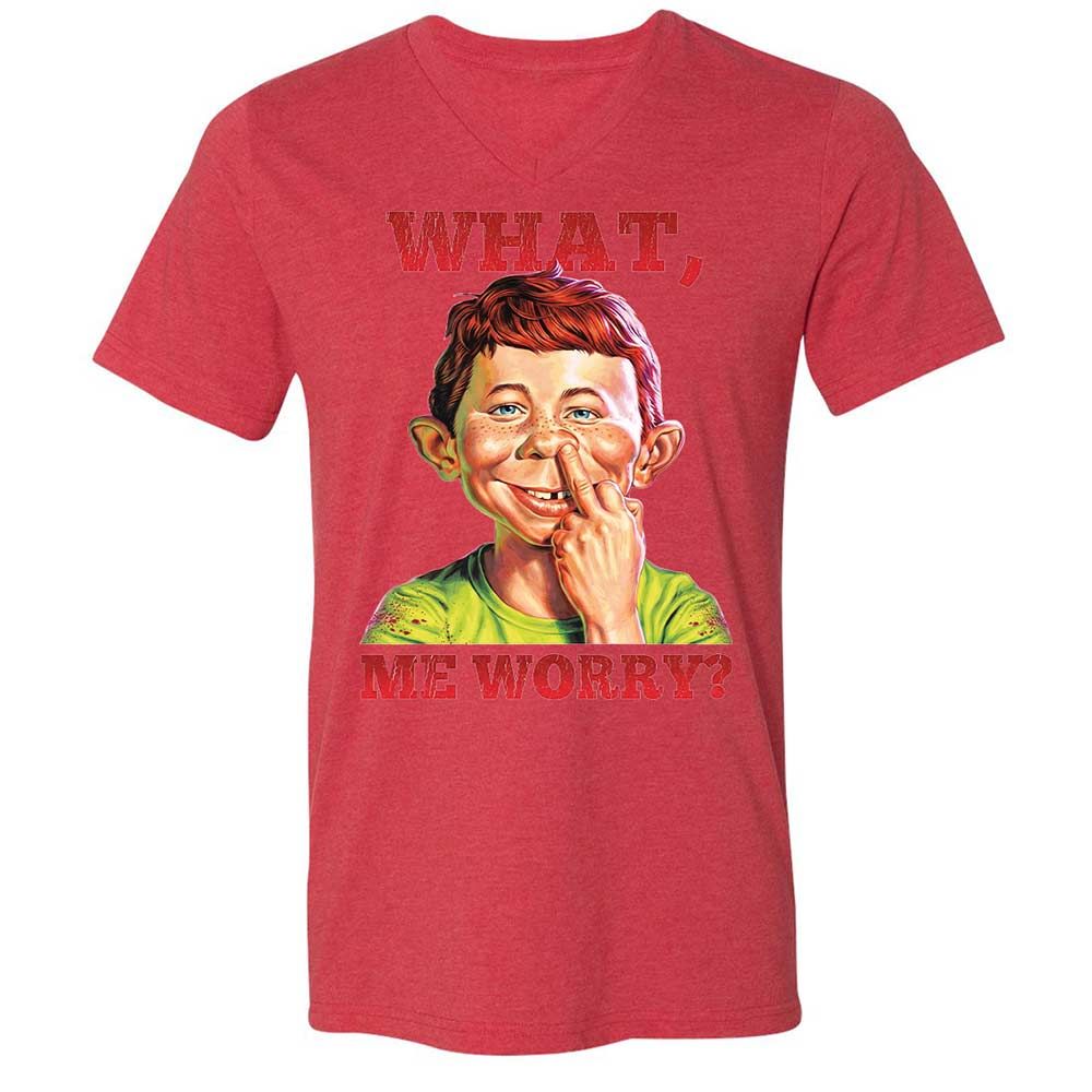Unisex V-Neck T-Shirt - TX5KPFR3 - Heather Red - 6