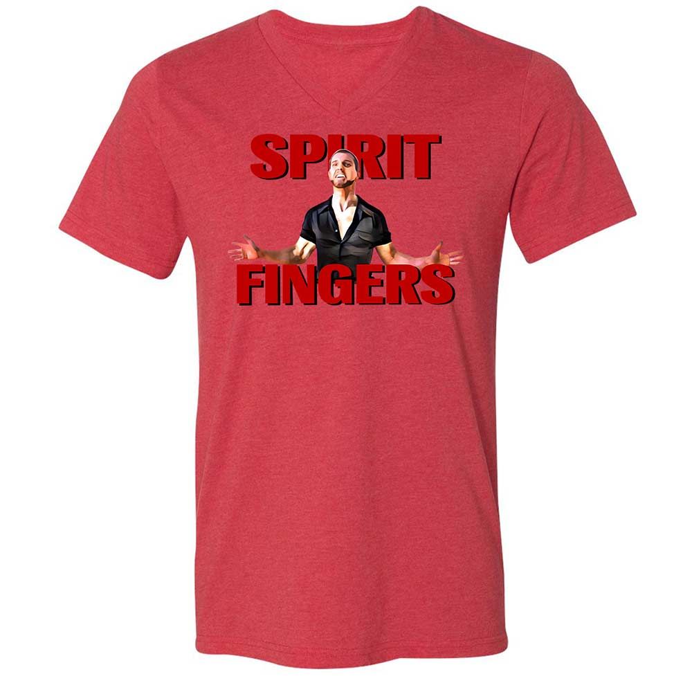 Unisex V-Neck T-Shirt - 4RKQZY3T - Heather Red - 6