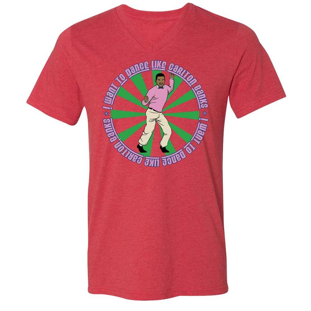 Unisex V-Neck T-Shirt - 6DALRHGL - Heather Red - 6