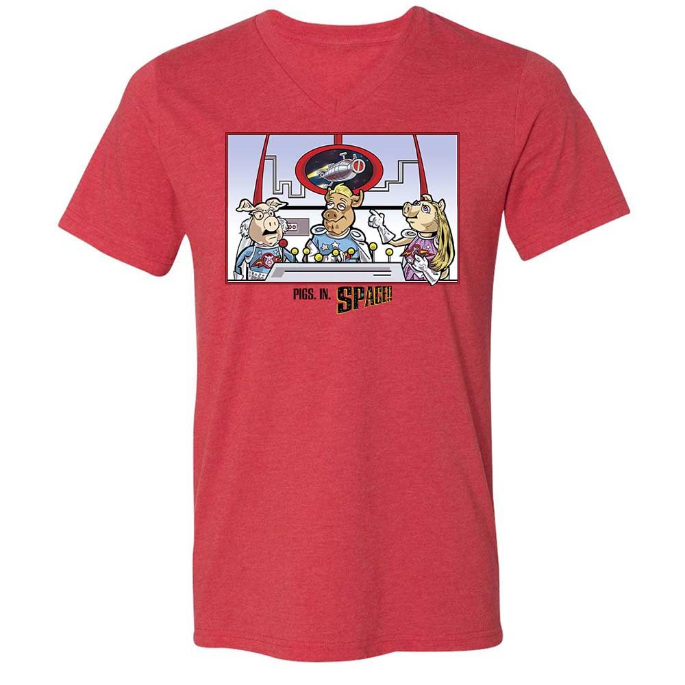 Unisex V-Neck T-Shirt - 1RYZ9RDN - Heather Red - 6