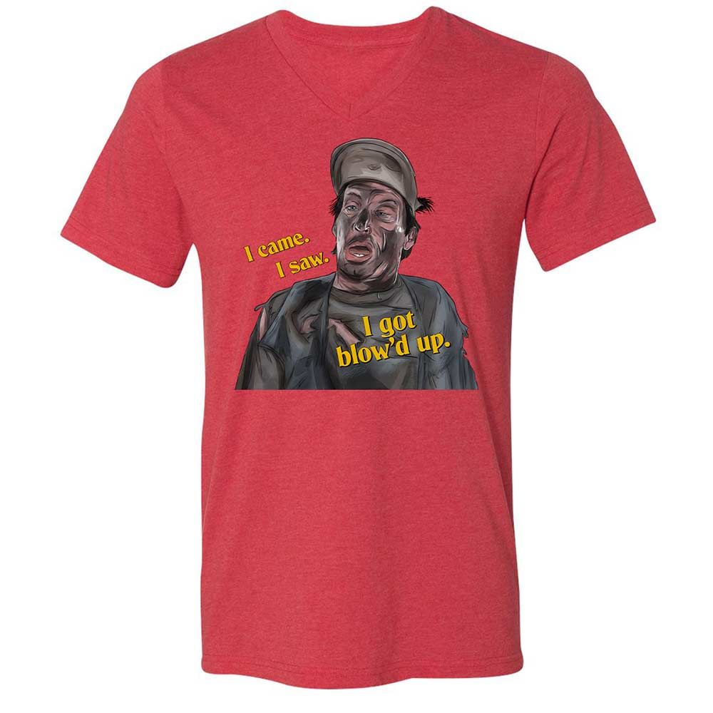 Unisex V-Neck T-Shirt - QT35AN93 - Heather Red - 6