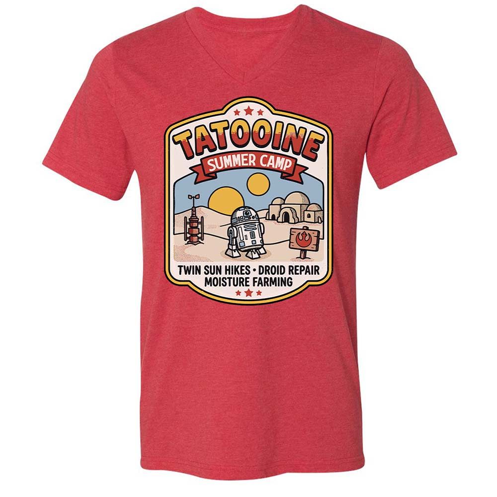 Unisex V-Neck T-Shirt - DC97NUJE - Heather Red - 6