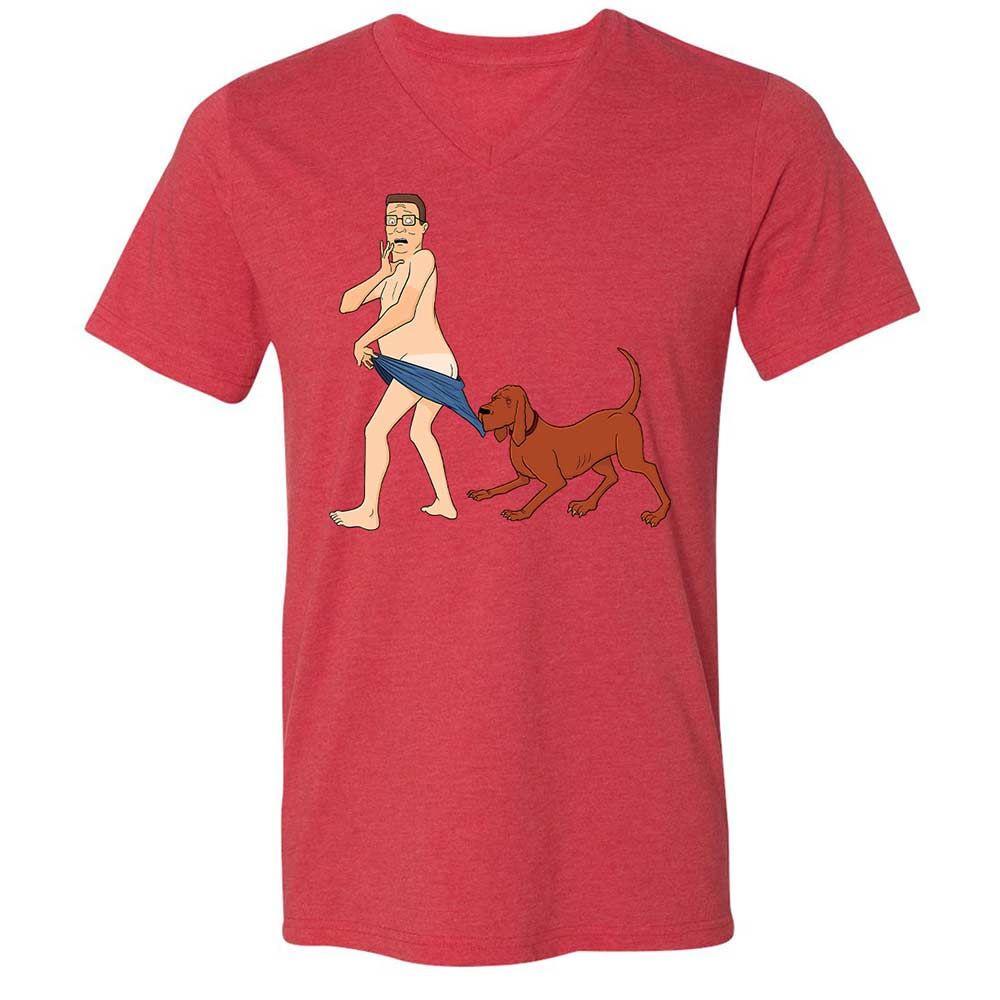 Unisex V-Neck T-Shirt - 4M2FP7QQ - Heather Red - 6