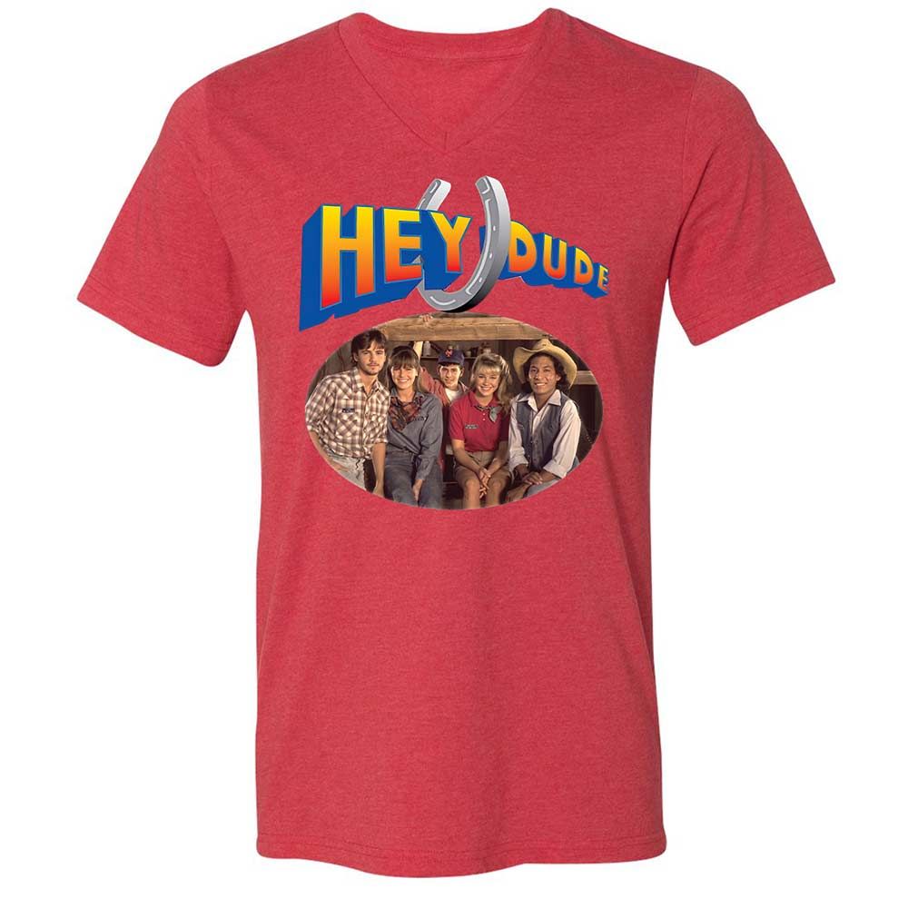 Unisex V-Neck T-Shirt - E2D4SL45 - Heather Red - 6