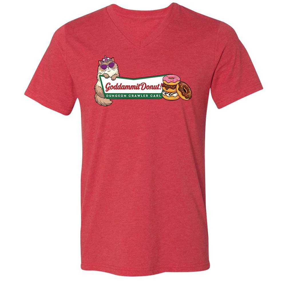 Unisex V-Neck T-Shirt - 1D8E95F4 - Heather Red - 6