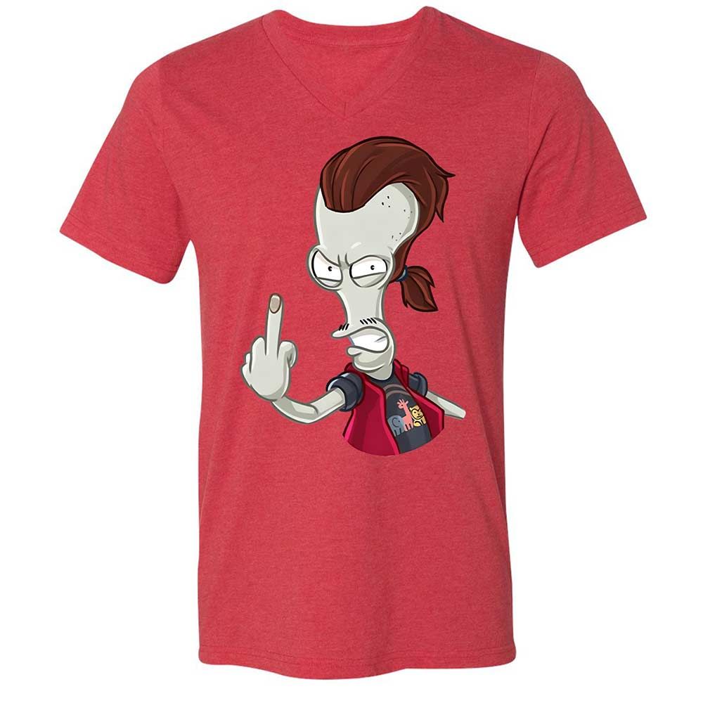 Unisex V-Neck T-Shirt - 9D53CTUE - Heather Red - 6