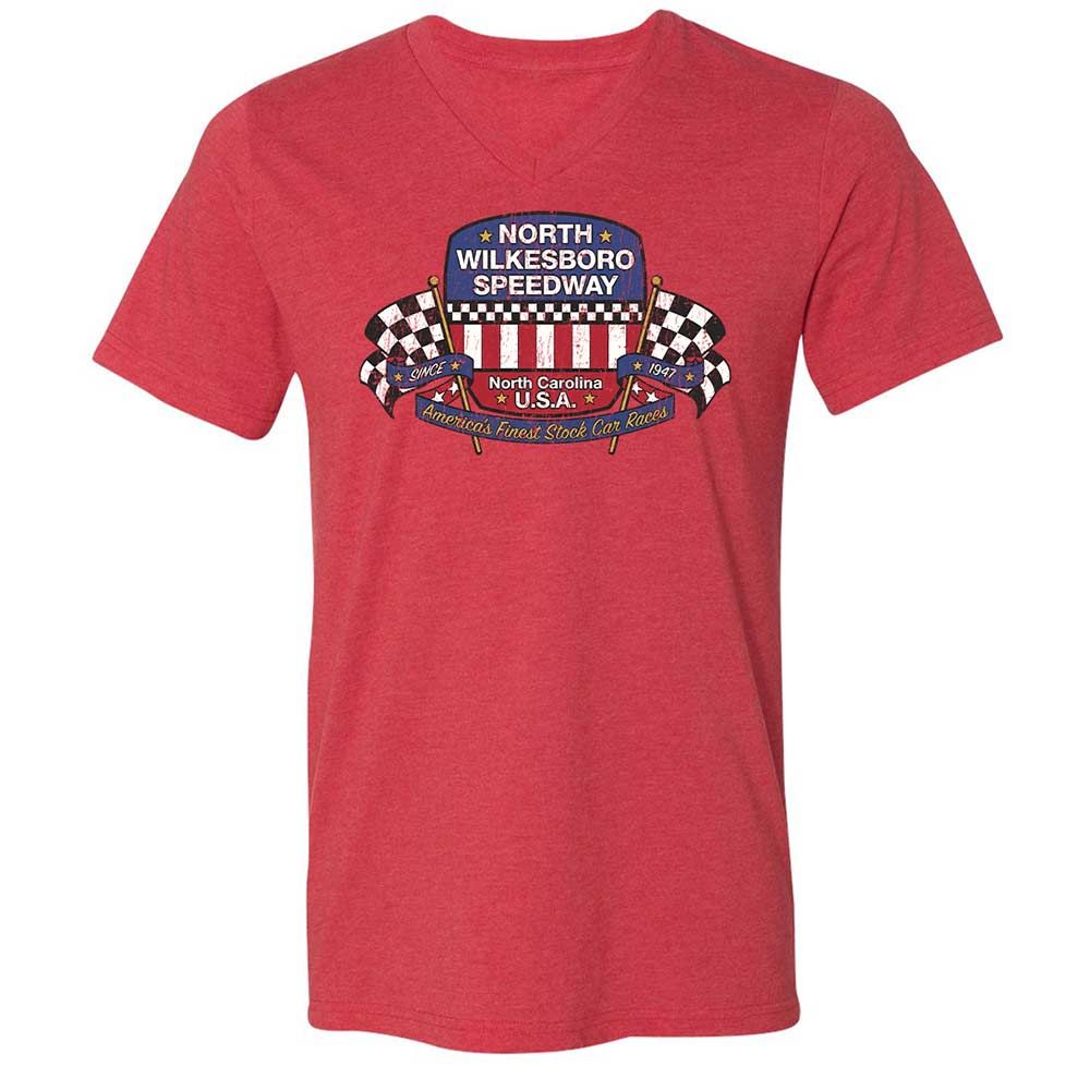 Unisex V-Neck T-Shirt - 8GCRQ53Y - Heather Red - 6